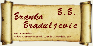Branko Braduljević vizit kartica